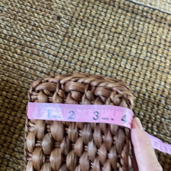 NWT GAP Woven Wicker Rattan Straw Handbag Tote Purse vintage Floral Design - Picture 10 of 12
